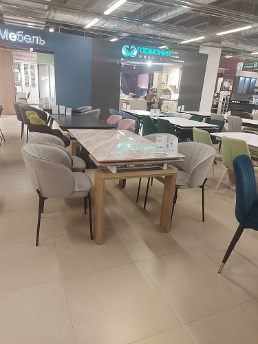 Стеклянный стол Давос белый / венге из шоурума 4